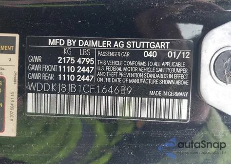 2012 Mercedes-Benz E 350 4Matic z USA, uszkodzony, nr VIN WDDKJ8JB1CF164689